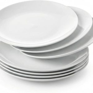 6-Piece Chip-Resistant Glass Salad Plates, 8.5 Inch, Lightweight