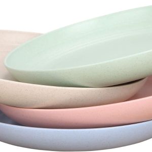 7.8-Inch Shatter-Resistant Wheat Straw Plates, Microwave and Dishwasher Safe