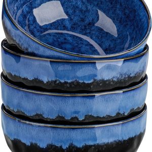 24-Ounce Ceramic Soup Bowls Set of 4, Microwave and Dishwasher Safe