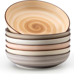 30-Ounce Extra-Large Ceramic Pasta Bowls Set of 6, Microwave and Dishwasher Safe